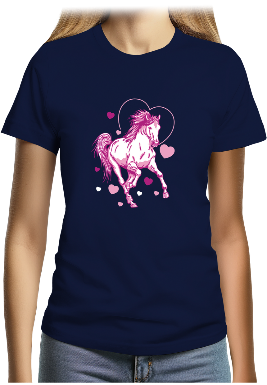 T-Shirt Femme Cheval coeur galop