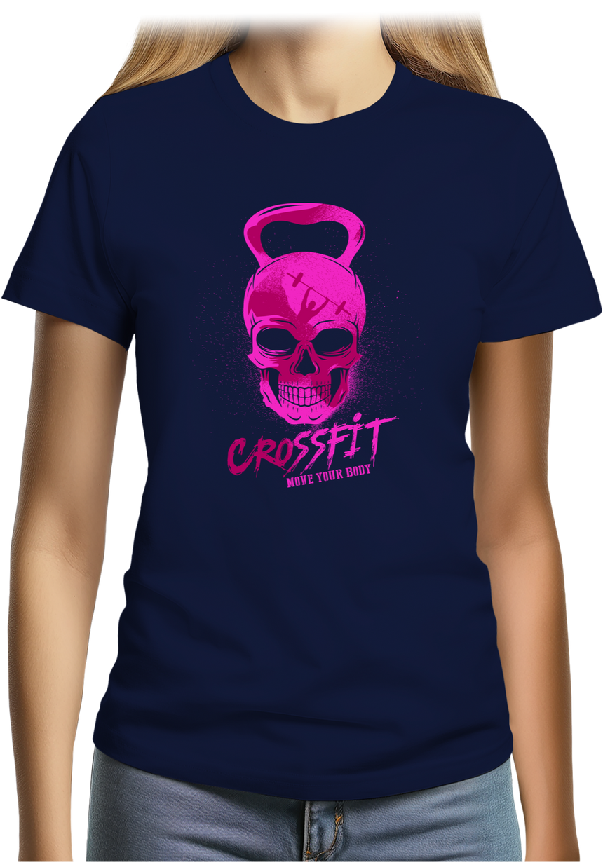 T-Shirt Femme Crossfit poids fluo