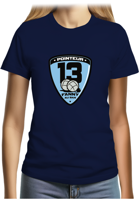 T-Shirt Femme Fanny au bar, Pointeur Pétanque