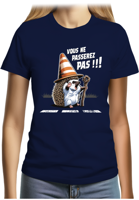 T-Shirt Femme Hérisson Gandalf, vous ne passerez pas sur la route !
