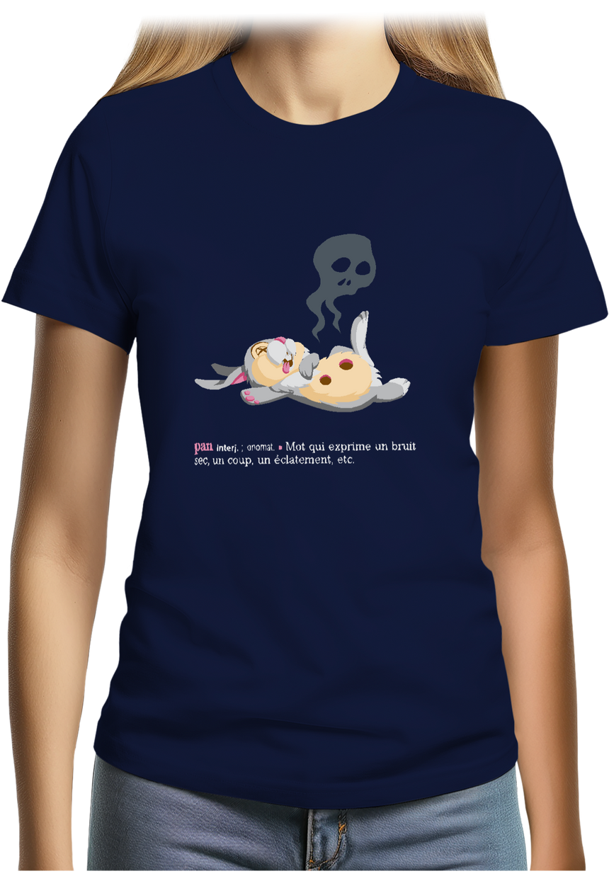 T-Shirt Femme Pan ! Lapin Couché