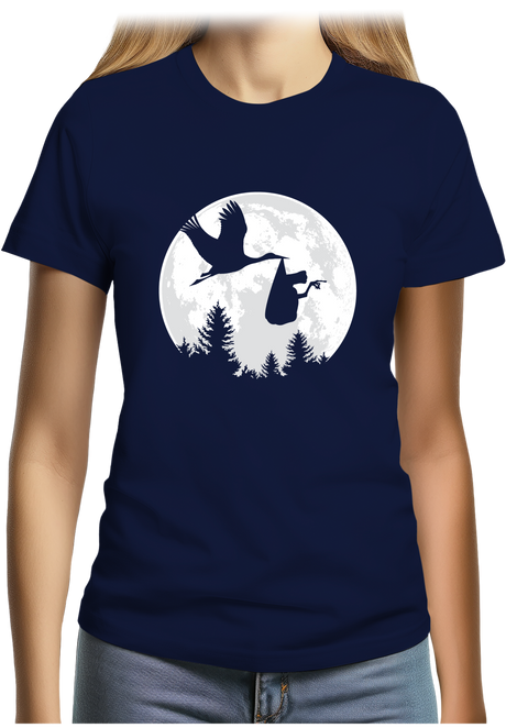 T-Shirt Femme Lune Cigogne