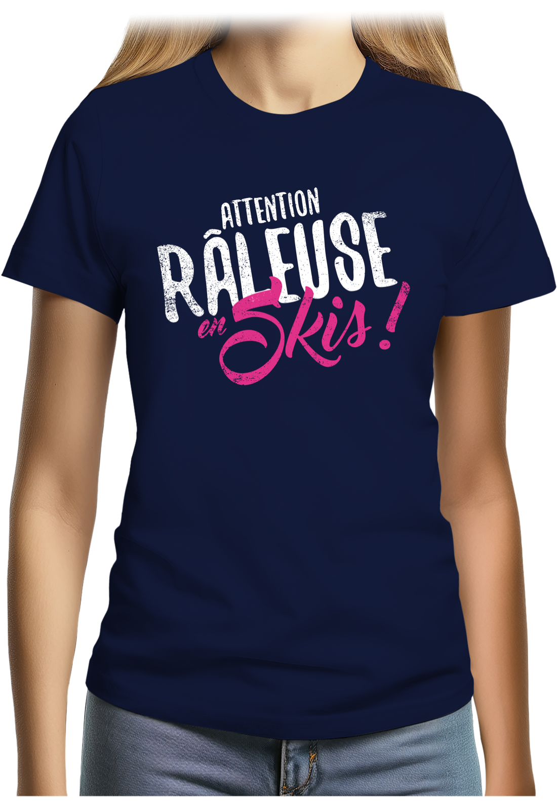 T-Shirt Femme Attention râleuse en ski