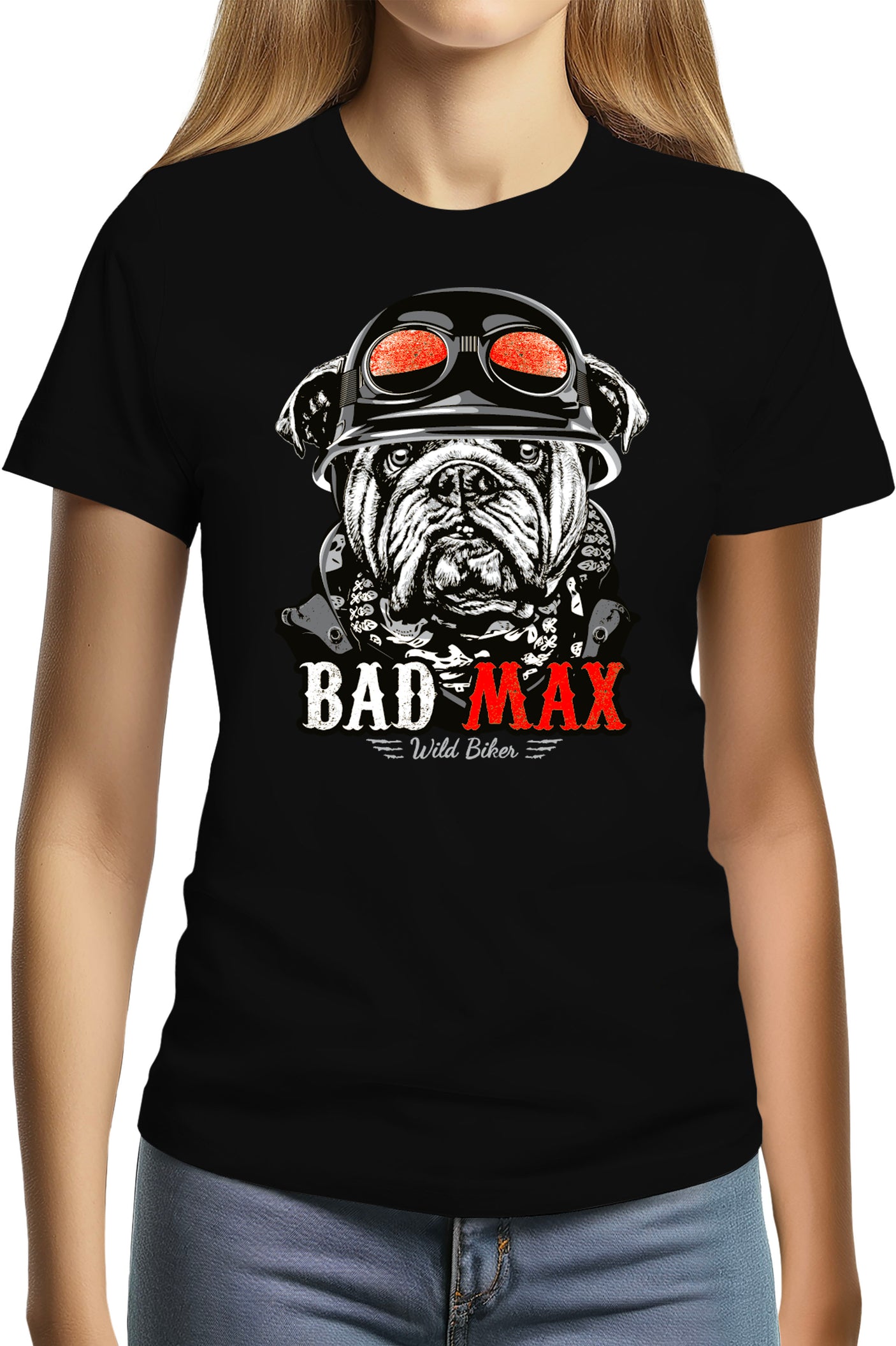 Tee-Shirt Femme motard qui aime les chiens