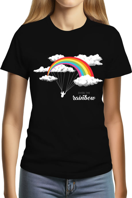 Tee-Shirt Femme Parapente arc en ciel