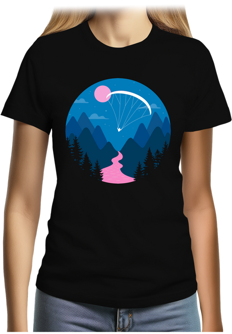 T-Shirt Femme Parapente au clair de lune