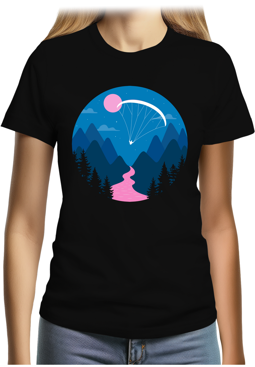 T-Shirt Femme Parapente au clair de lune