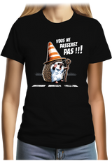 T-Shirt Femme Hérisson Gandalf, vous ne passerez pas sur la route !
