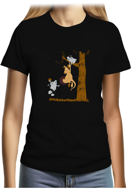 T-Shirt Femme Basket kangourou et koala