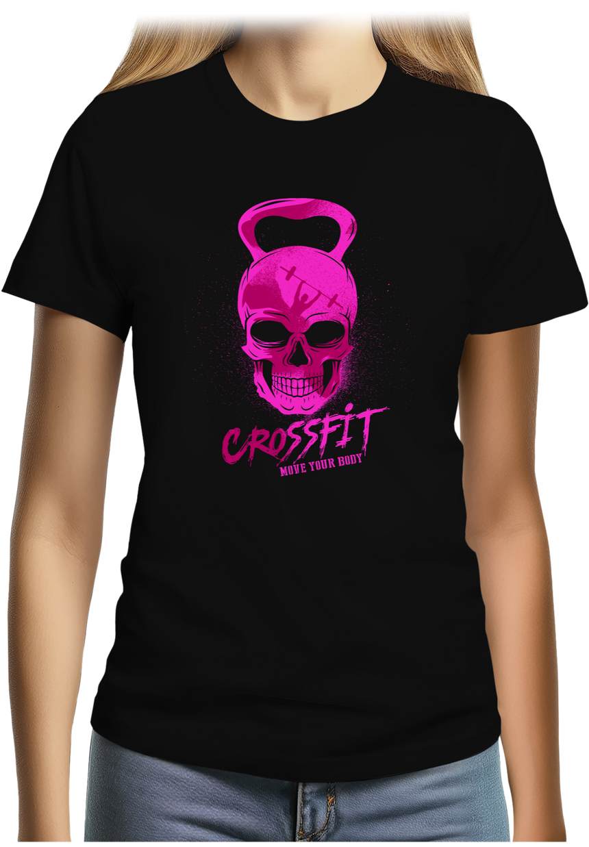 T-Shirt Femme Crossfit poids fluo