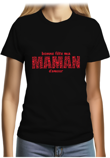 T-Shirt Femme Bonne fête maman d'amour