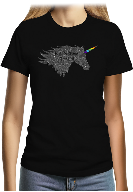 T-Shirt Femme Rainbow unicorn is coming