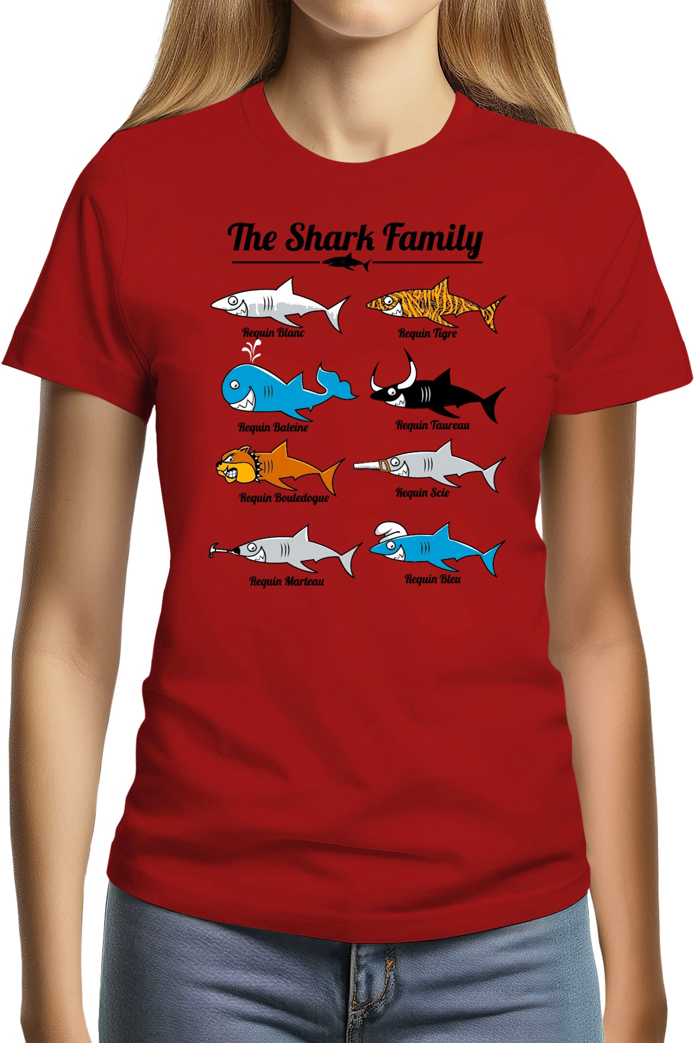 Tee-Shirt Femme La famille requin