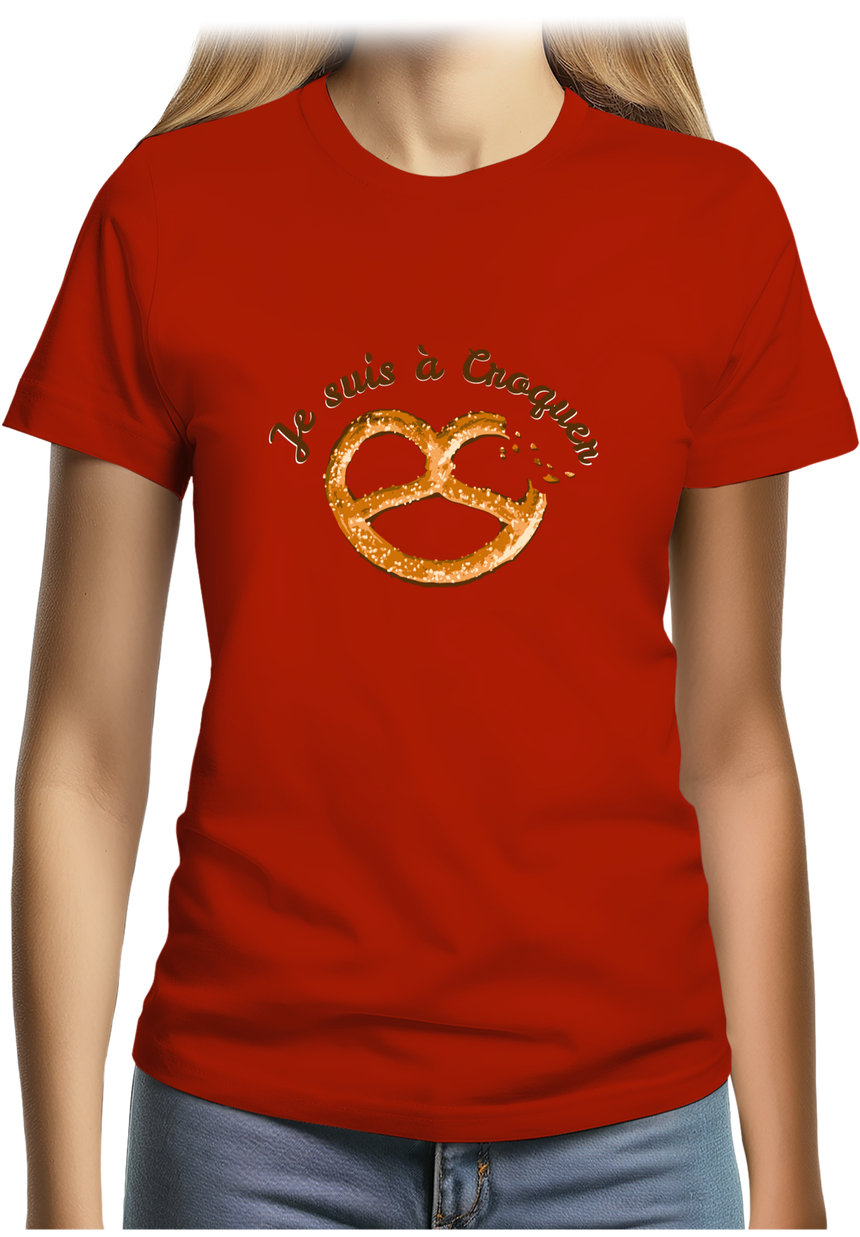 T-Shirt Femme Je suis à croquer Bretzel d'Alsace