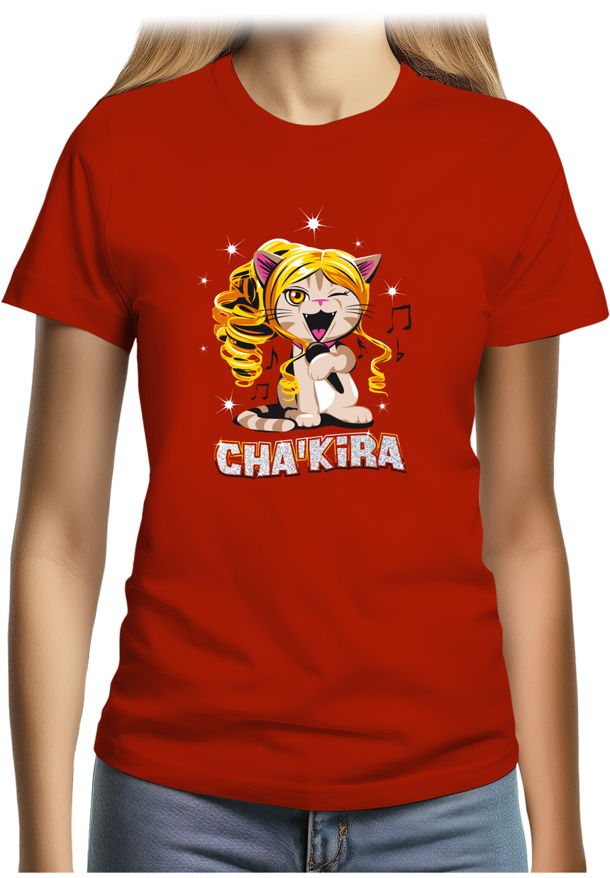 T-Shirt Femme Cha'kira, Chat chanteuse