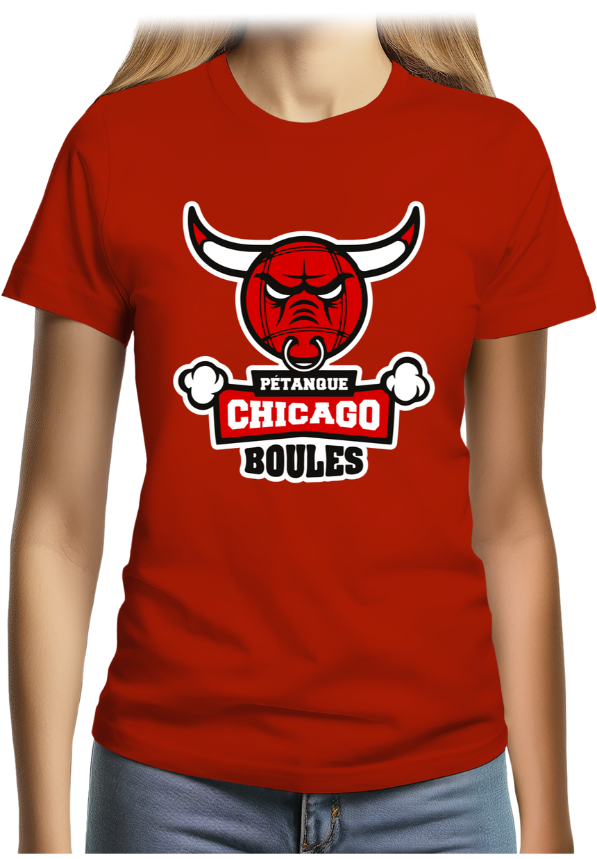 T-Shirt Femme Pétanque Chicago Boules