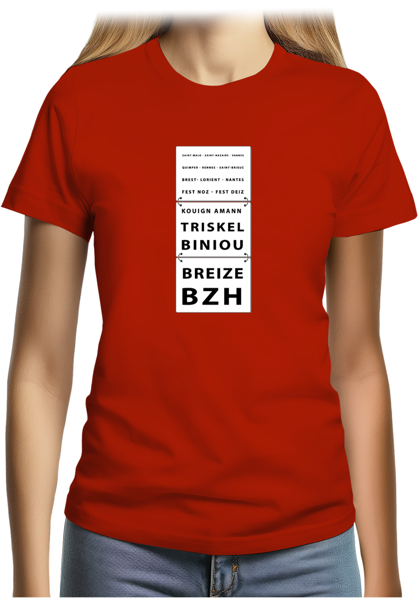 T-Shirt Femme Test acuité visuelle made in Bretagne
