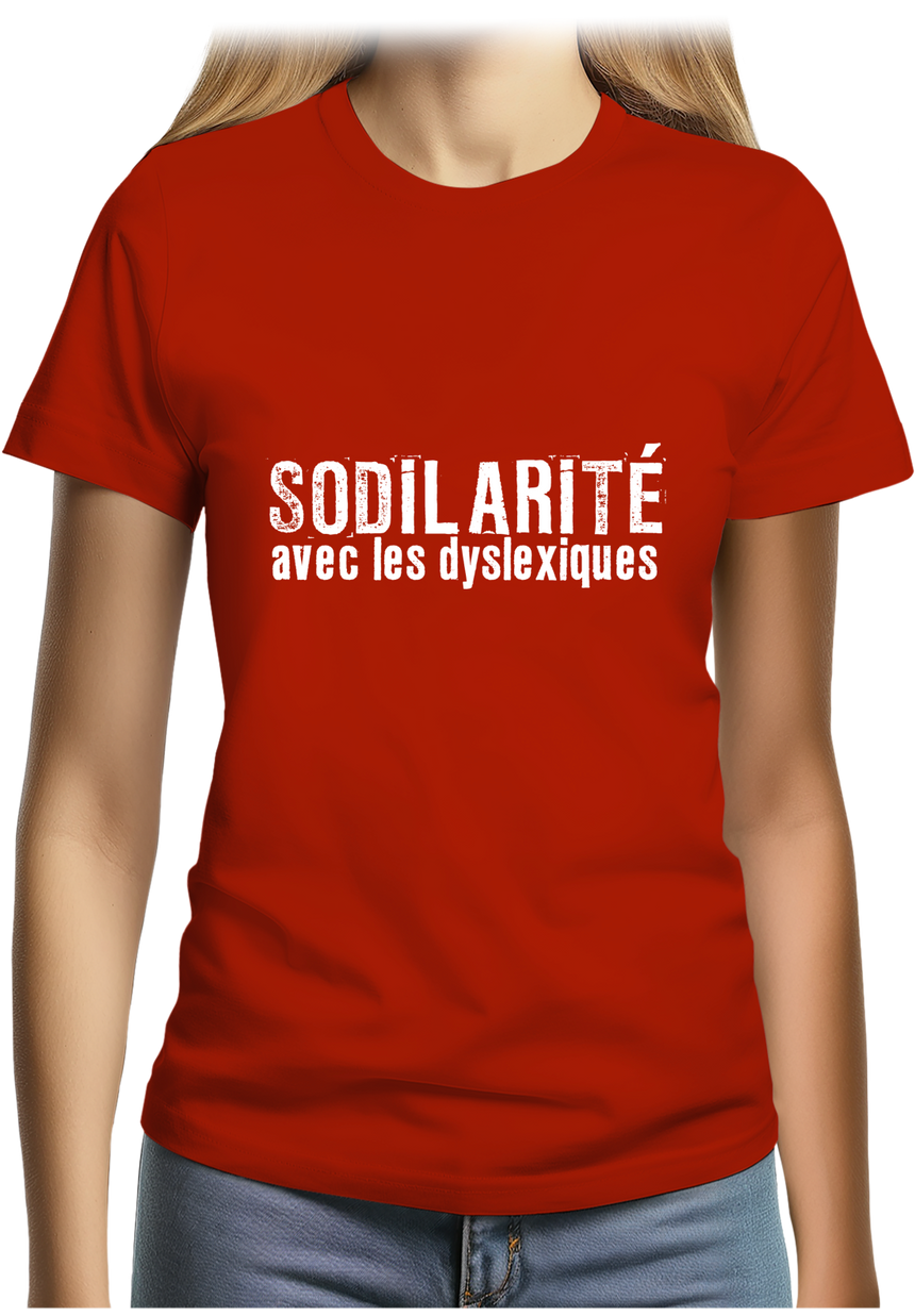 T-Shirt Femme Sodilarité avec les dyslexiques