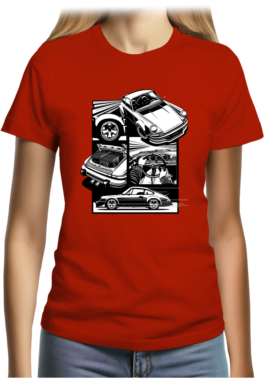 T-Shirt Femme Voiture 930 Turbo en bande dessiné