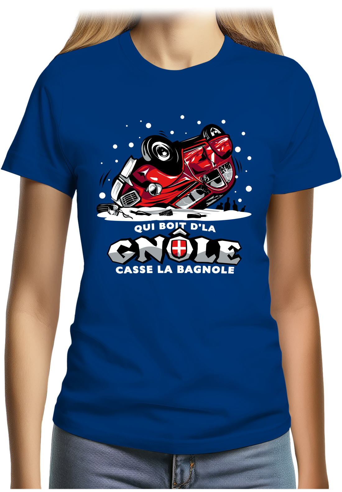 T-Shirt Femme Deuch qui boit la gnôle casse la bagnole