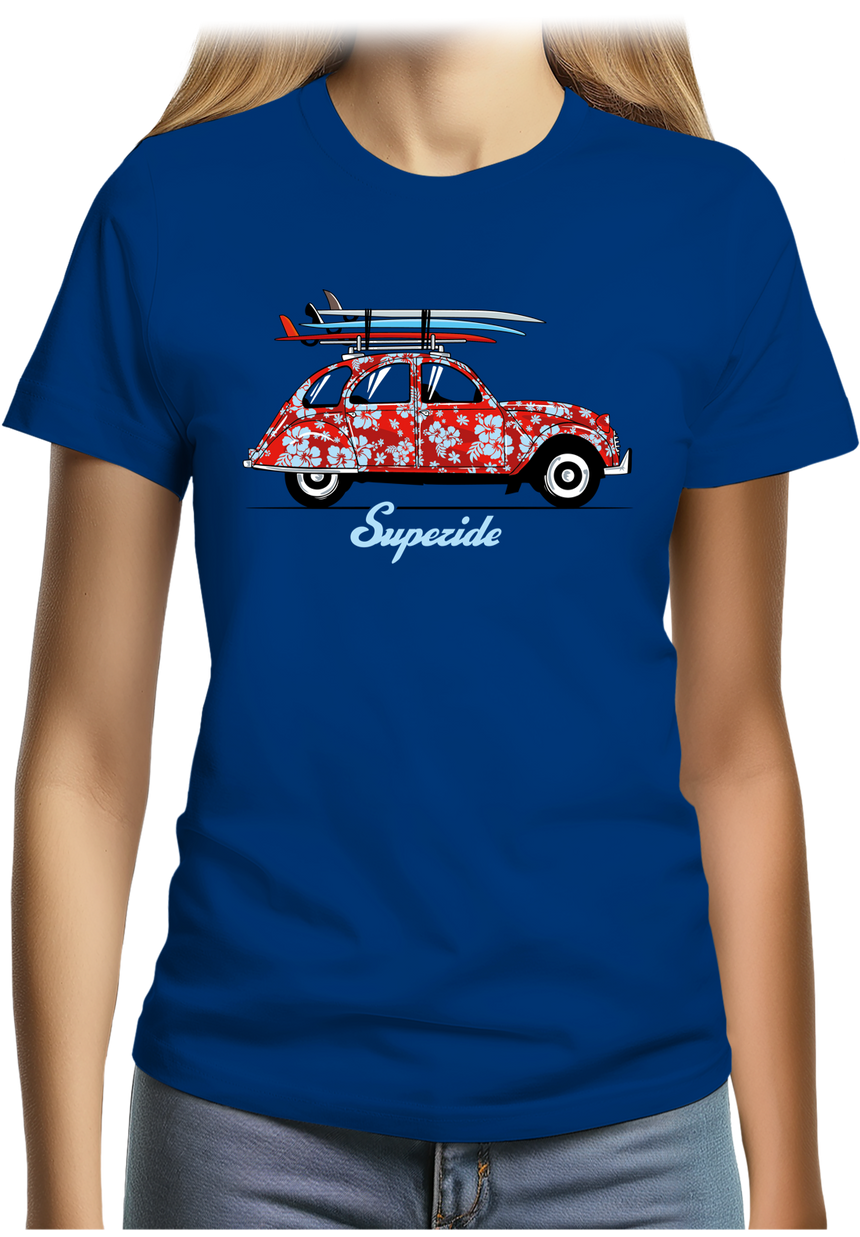 T-Shirt Femme Voiture 2CV Superide surf