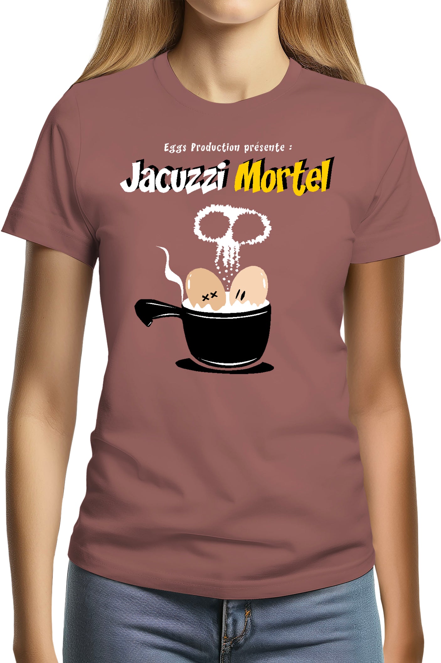 Tee-Shirt Femme Des Oeufs dans un jacuzzi