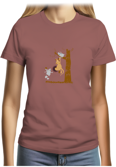 T-Shirt Femme Basket kangourou et koala