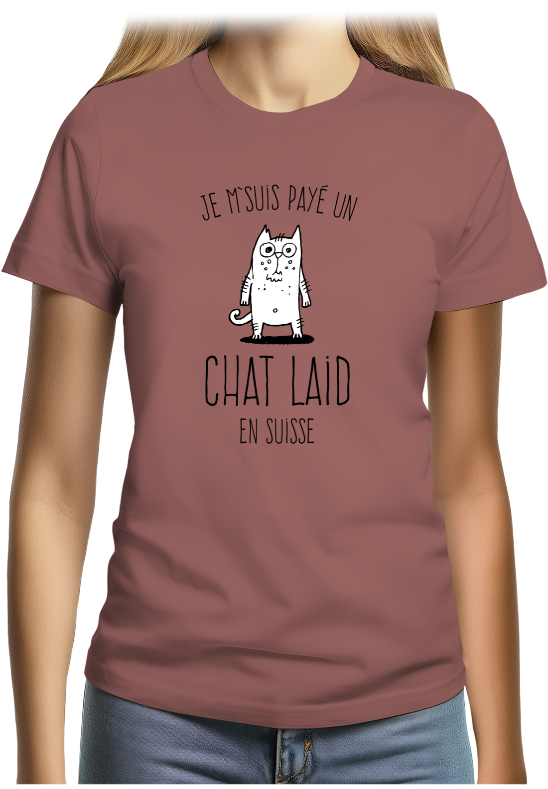 T-Shirt Femme Un chat laid en suisse