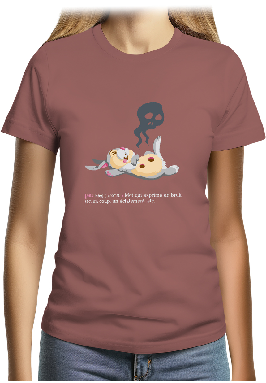 T-Shirt Femme Pan ! Lapin Couché