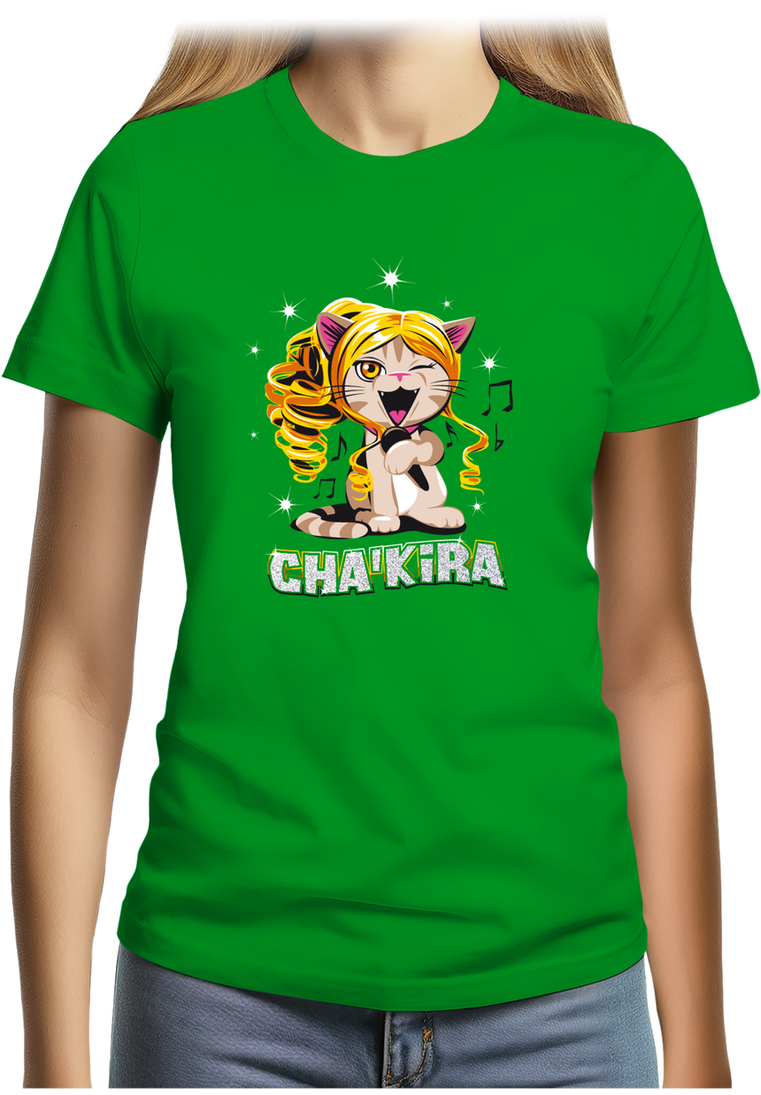 T-Shirt Femme Cha'kira, Chat chanteuse