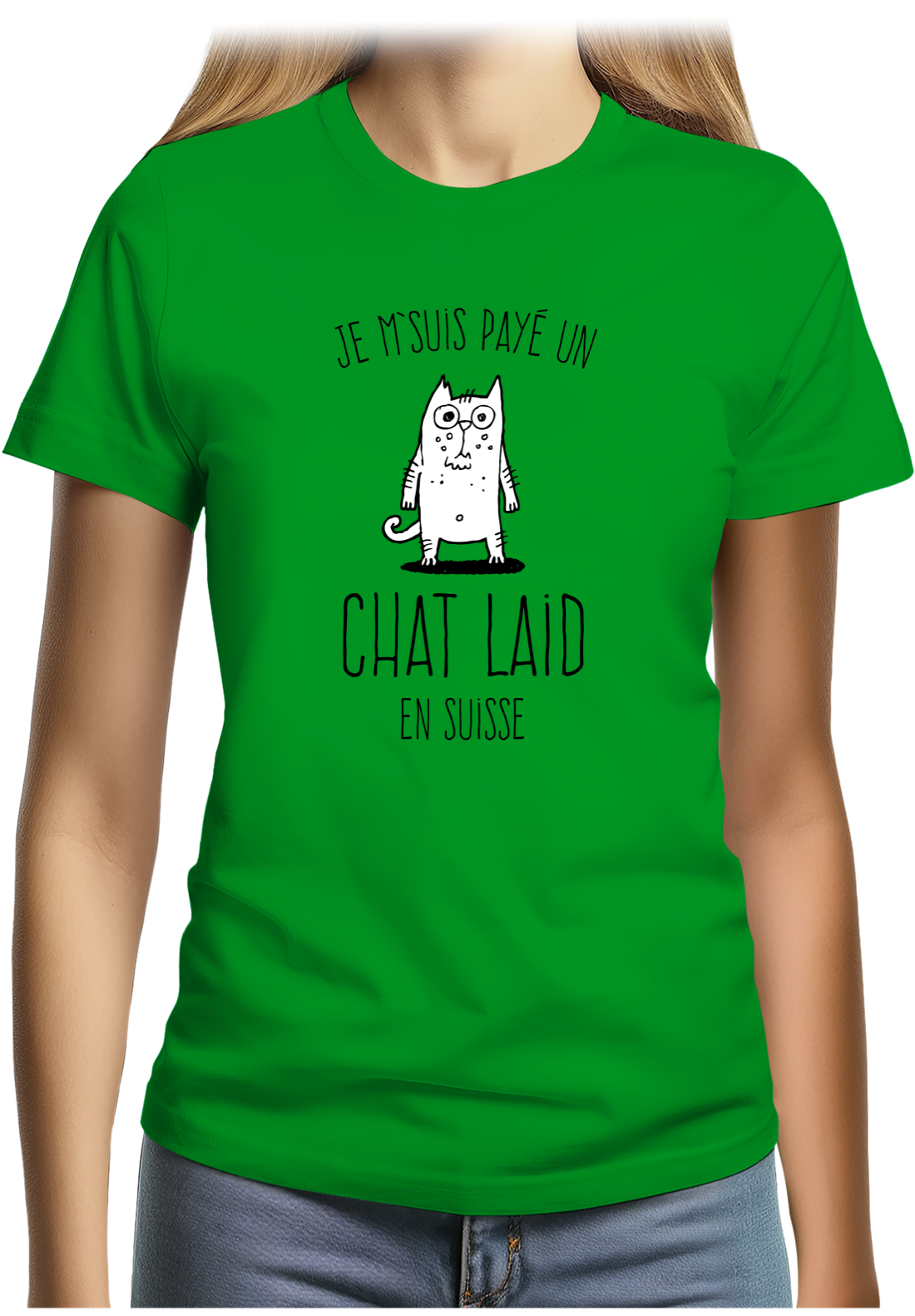 T-Shirt Femme Un chat laid en suisse