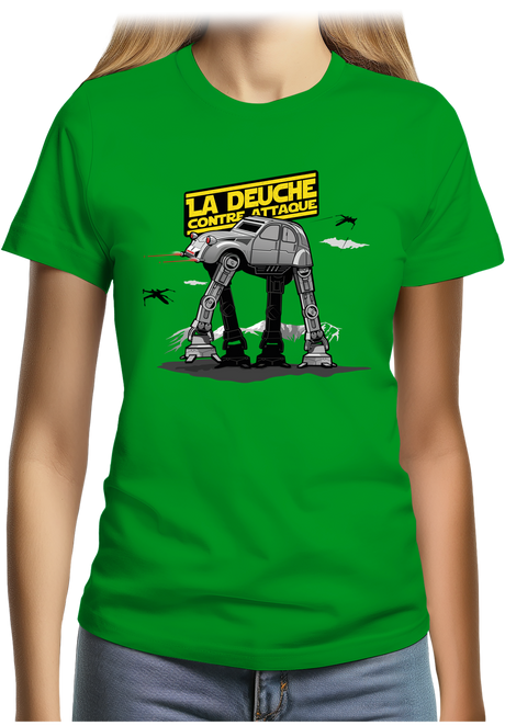 T-Shirt Femme Voiture 2CV contre attaque