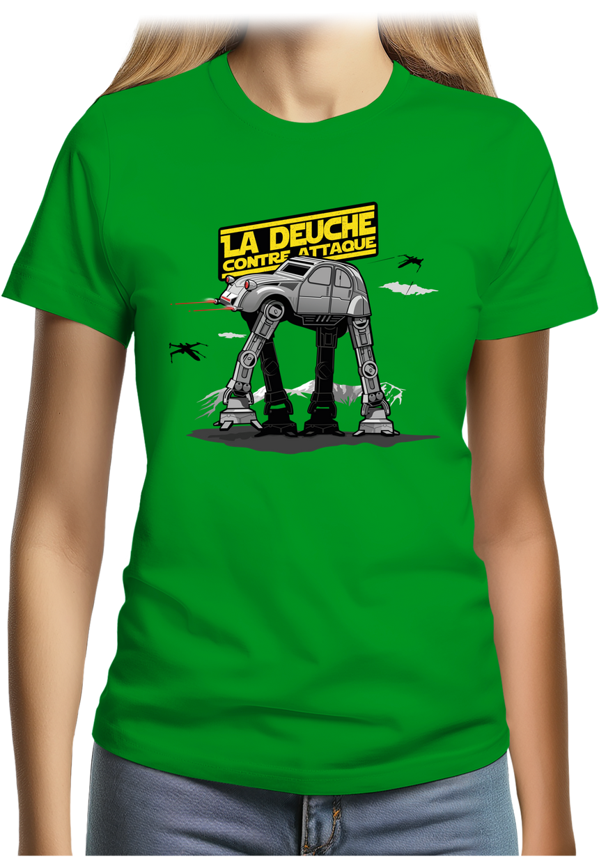 T-Shirt Femme Voiture 2CV contre attaque
