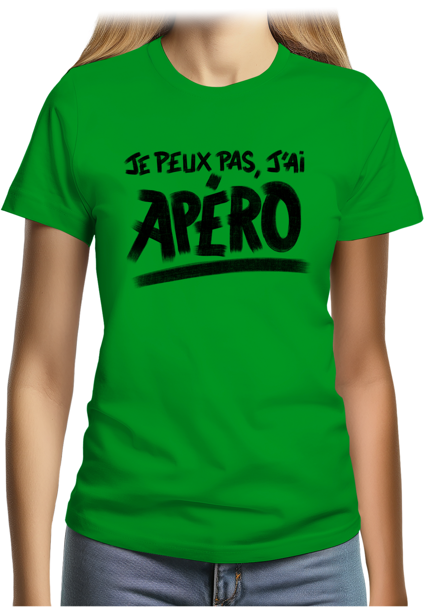 T-Shirt Femme Je peux pas, j'ai apéro