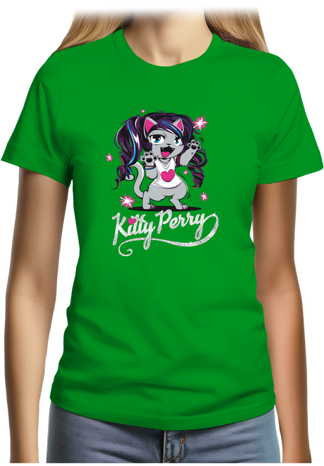 T-Shirt Femme Chat parodie de la chanteuse avec paillette