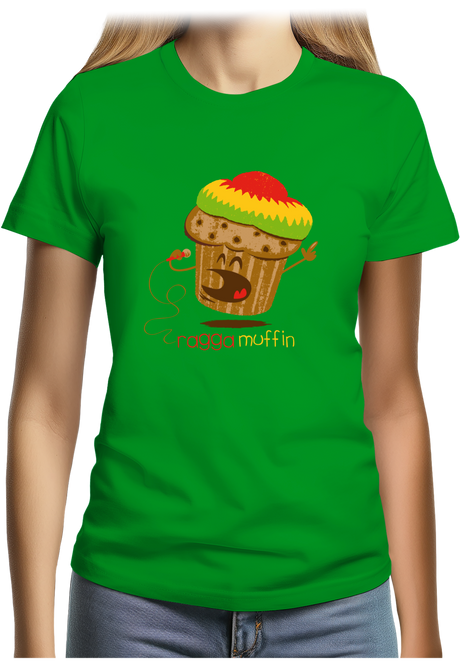 T-Shirt Femme Chanteur de Reggae en muffin