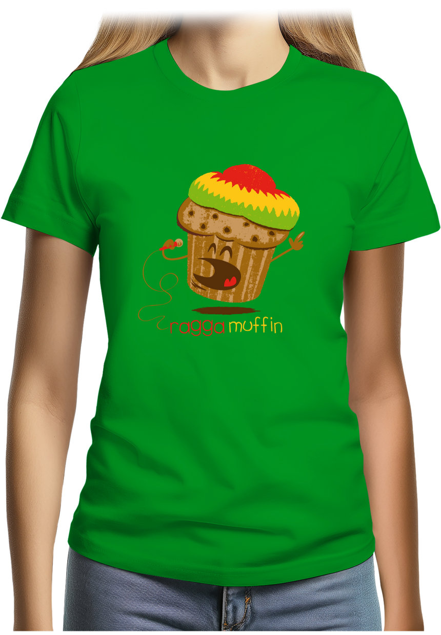 T-Shirt Femme Chanteur de Reggae en muffin