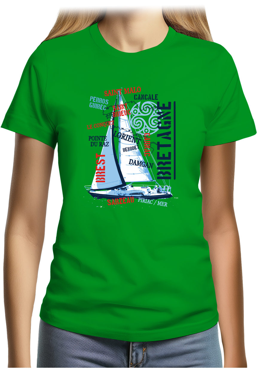 T-Shirt Femme Voilier bretagne