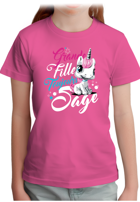 T-Shirt Fille Licorne toujours sage