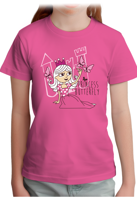 T-Shirt Fille Princesse papillon avec strass