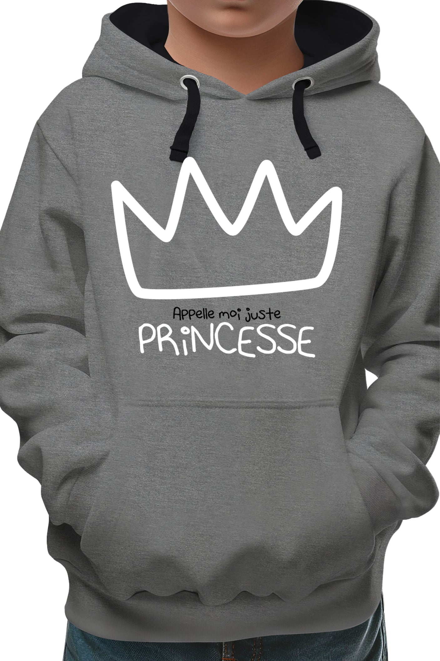 Sweat Enfant Princesse Couronne appelle moi juste