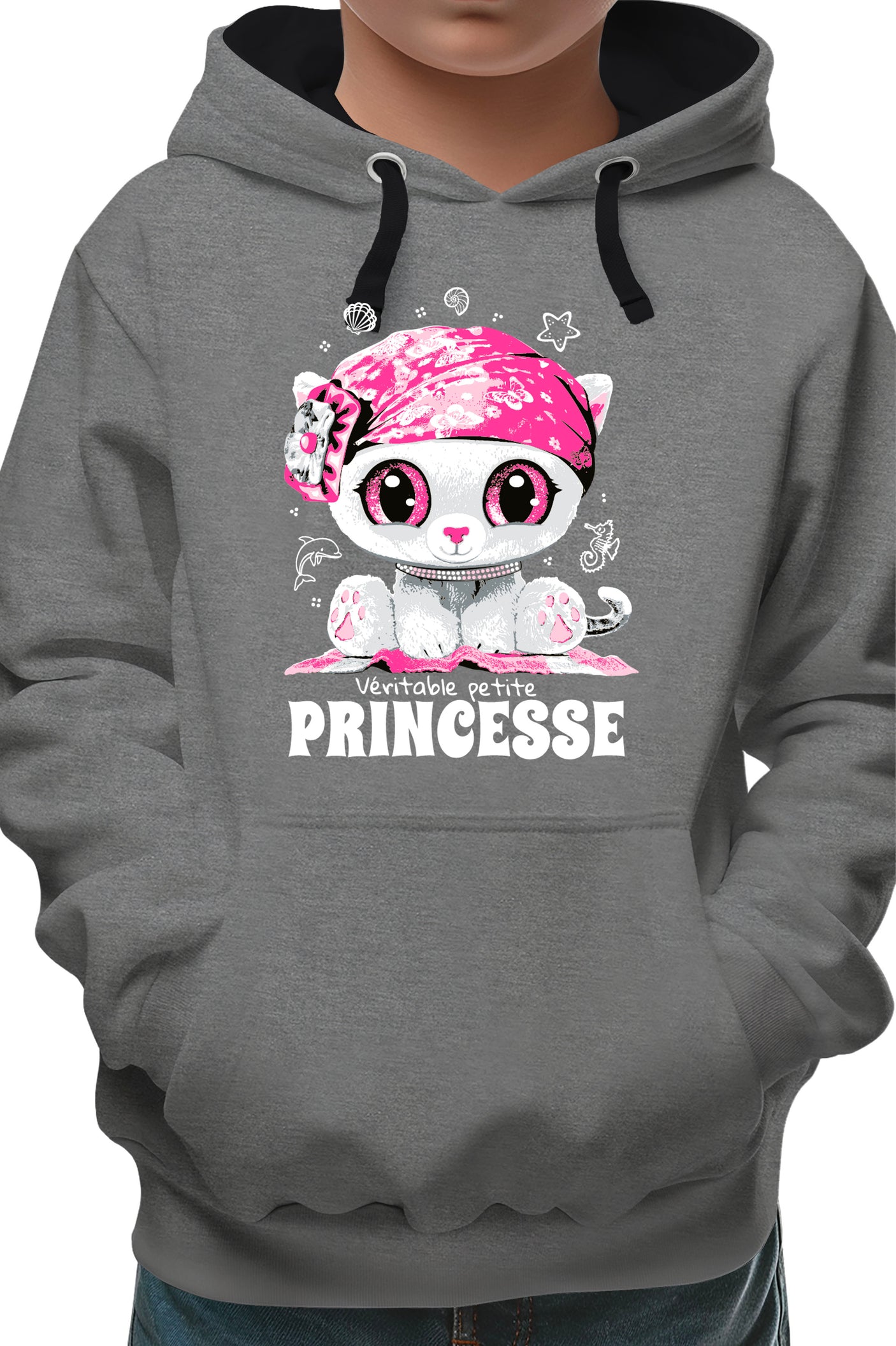 Sweat Enfant Veritable petite chatte princesse strass