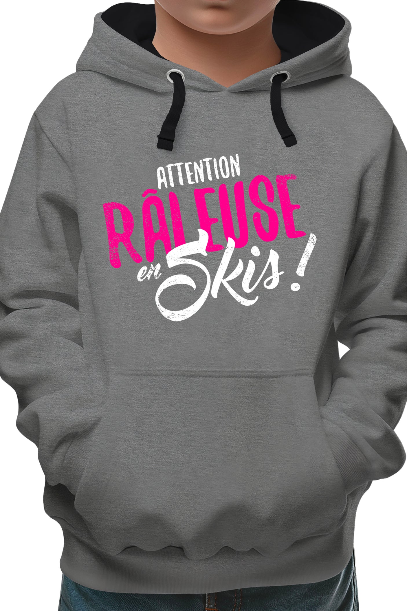 Sweat Enfant Attention râleuse en ski