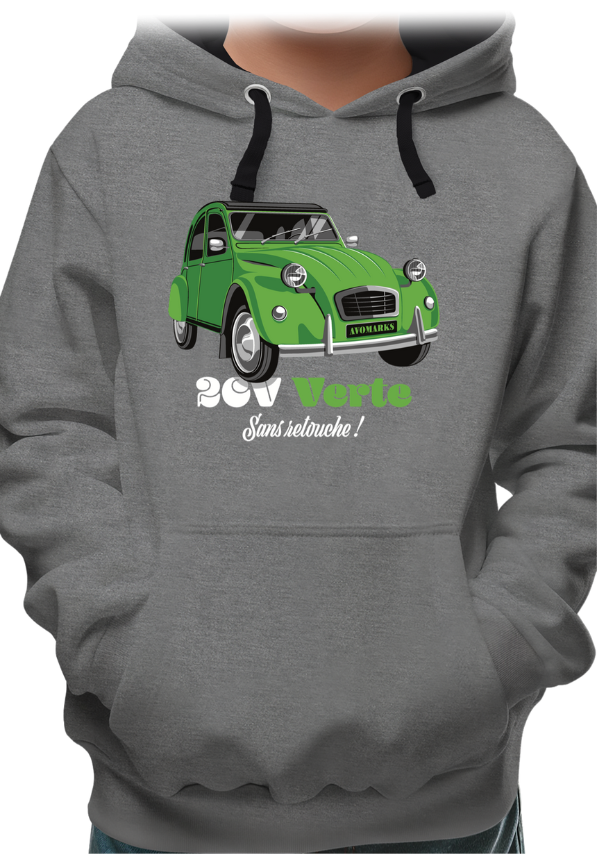 Sweat Enfant Voiture 2CV verte sans retouche