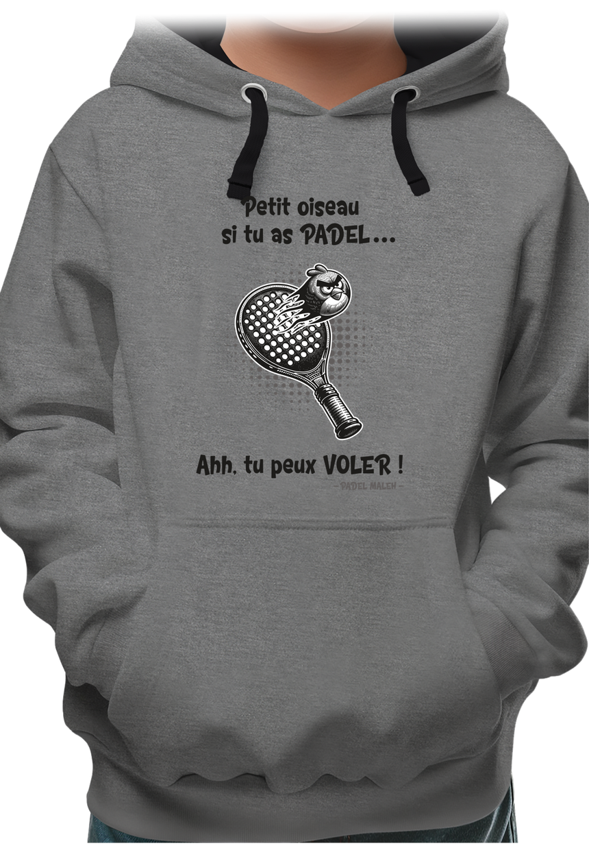Sweat Enfant Padel avec l'oiseau énervé