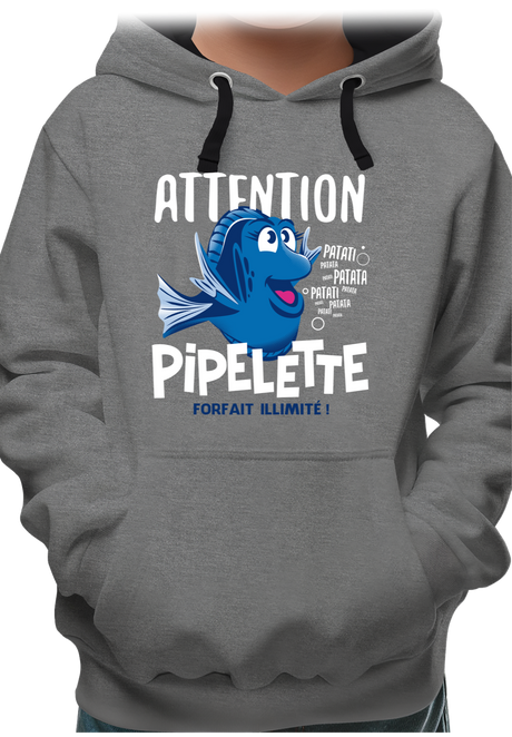 Sweat Enfant Attention poisson pipelette