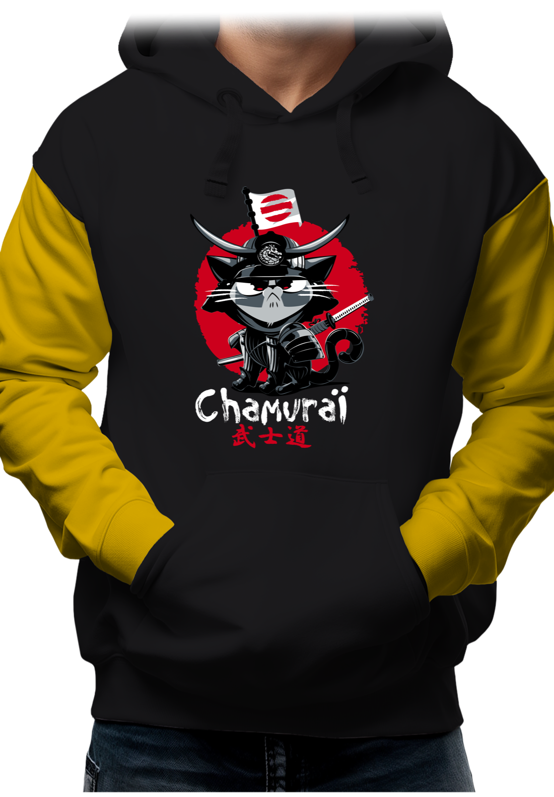 Sweat Adulte Chat en samouraï