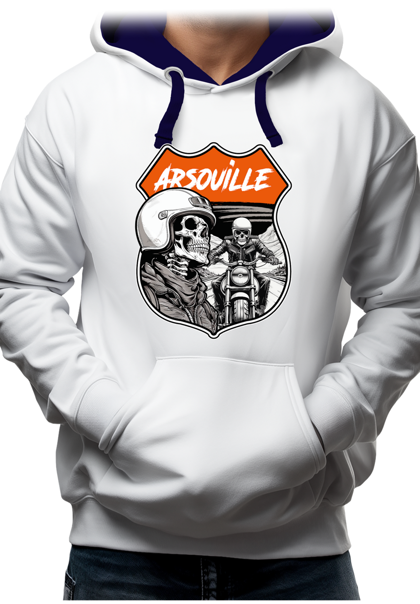 Sweat Adulte Arsouille tête de mort motard
