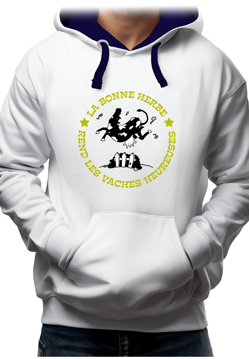 Sweat Adulte La bonne herbe rend les vaches heureuse