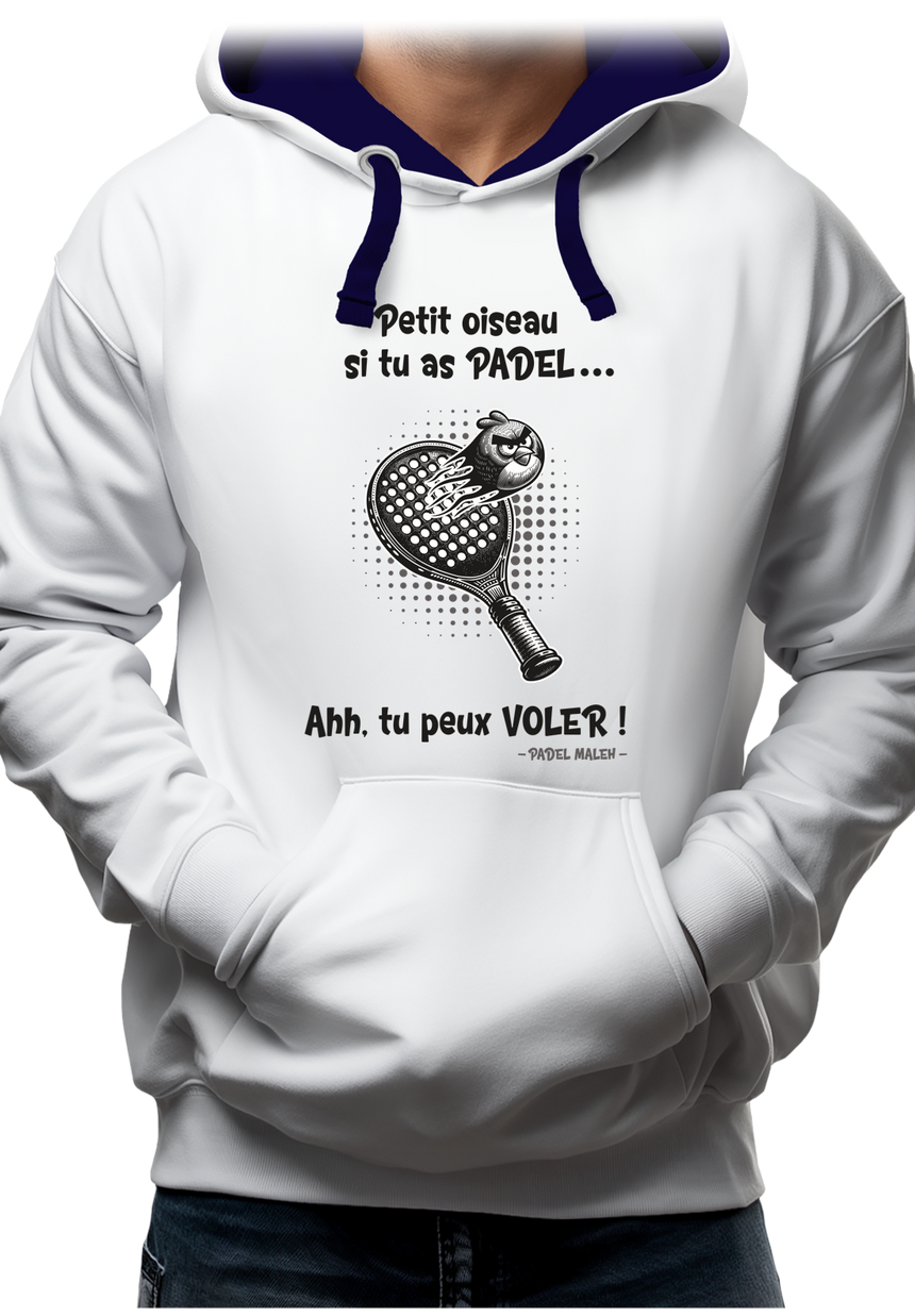 Sweat Adulte Padel avec l'oiseau énervé